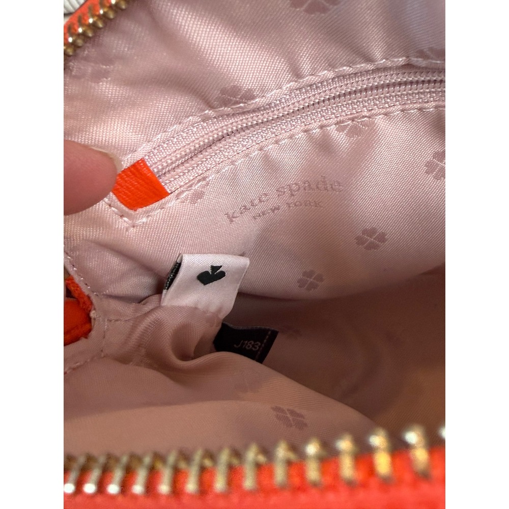 Kate Spade Orange White Striped Dome Crossbody Bag Gold Chain J183 - Picture 6 of 13